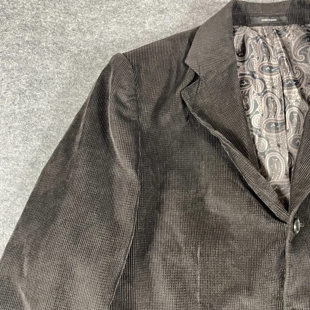 Bachrach Jacket Mens 40 R Black Corduroy Blazer Cord Sports Coat Academia Preppy